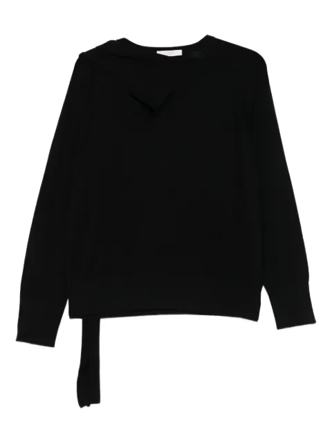 Incotex asymmetric-neckline side-slit sweater