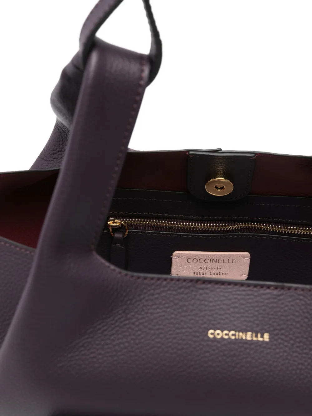 Coccinelle Leren schoudertas met geknoopte handgreep Paars