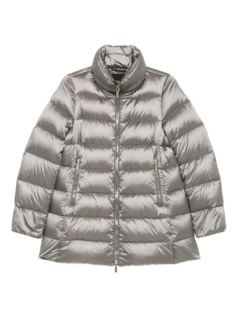 Moorer Quilted High-neck Jacket In Silver
