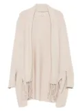 Barbour fringe-detail shawl-collar cardigan - Neutrals