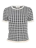 Sea gingham-pattern blouse - White