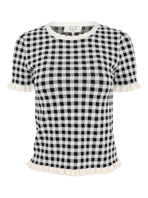 Sea gingham-pattern blouse 