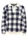Seroya gingham-pattern polo top - White