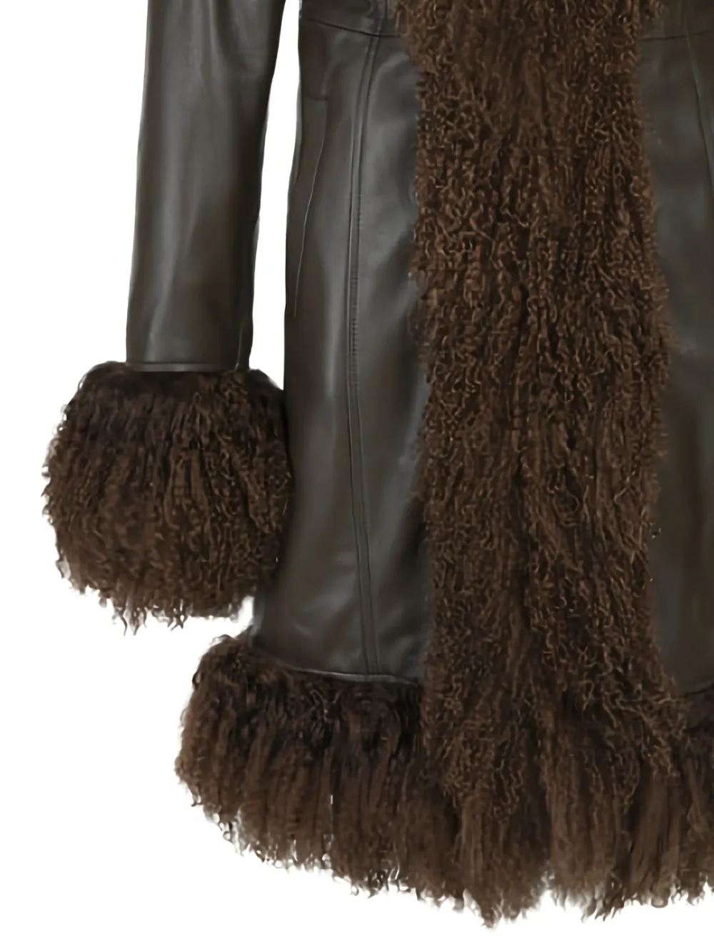 Susana Chow Dorothy shearling-trim leather coat | Leather Coats | Image 2