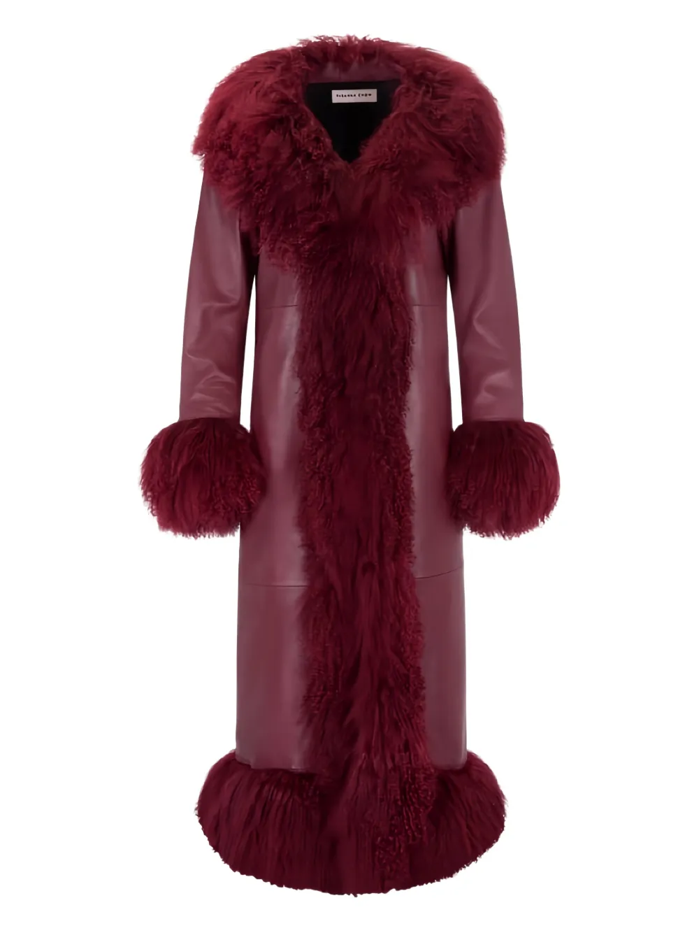 Susana Chow Dorothy shearling-trim leather coat | rojo | Image 1