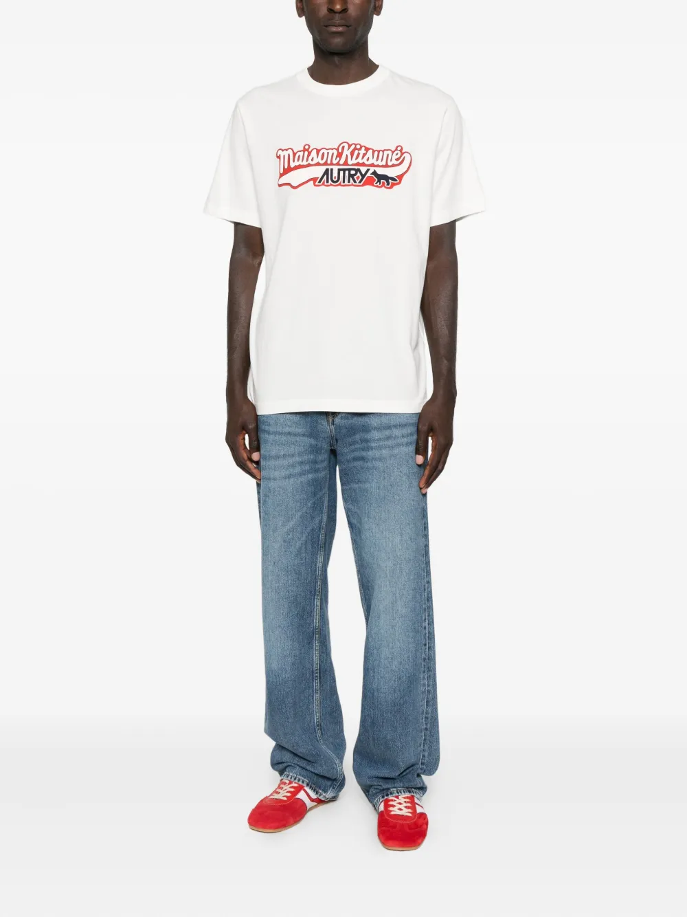 Maison Kitsuné logo-print t-shirt - Wit