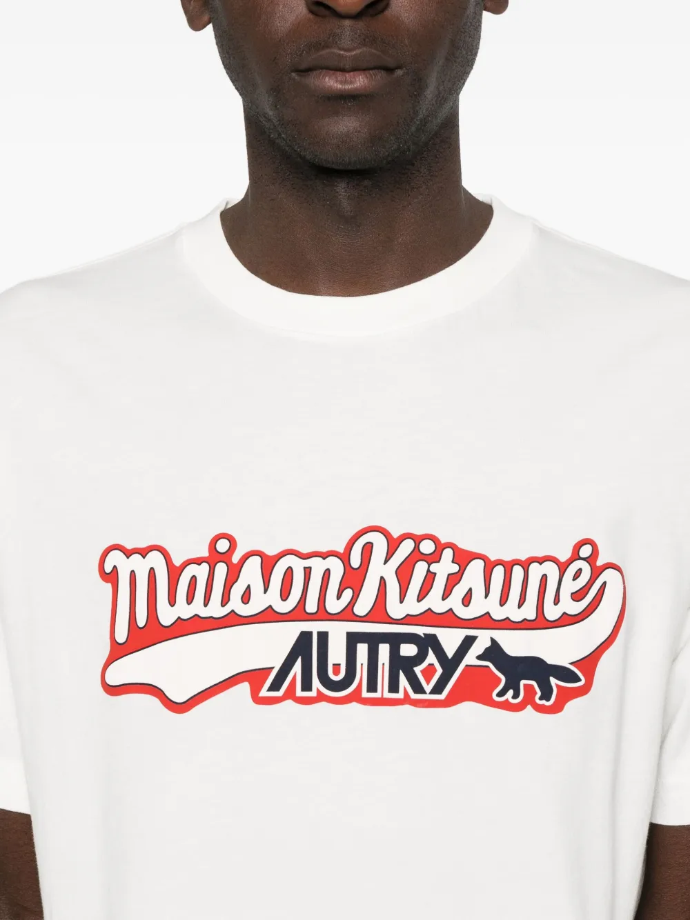 Maison Kitsuné T-shirt met logoprint Wit