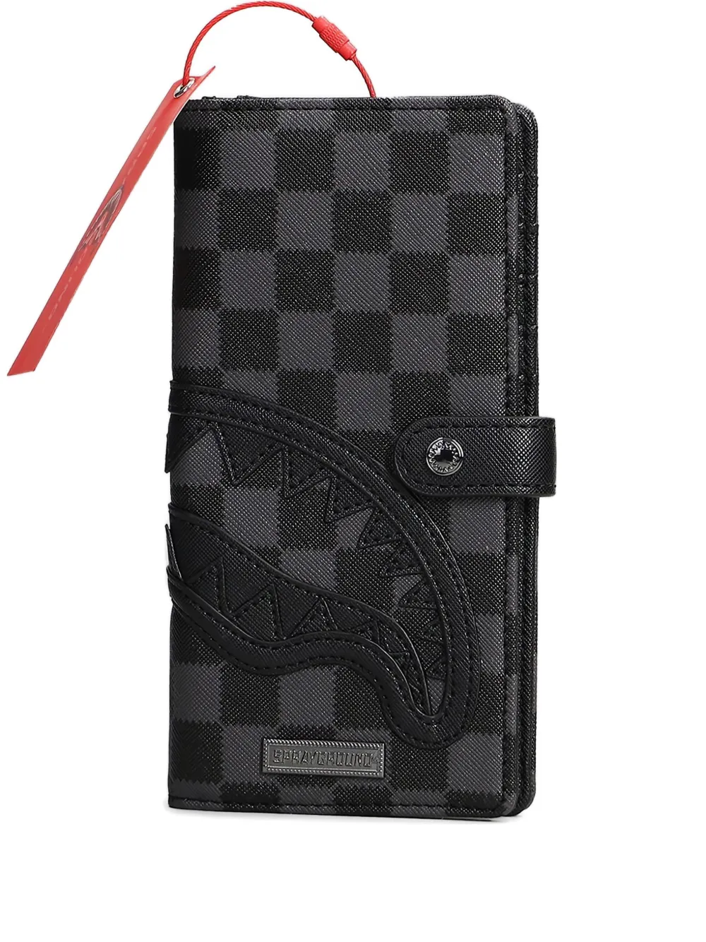 Sprayground Chequered Shark Wallet In Black