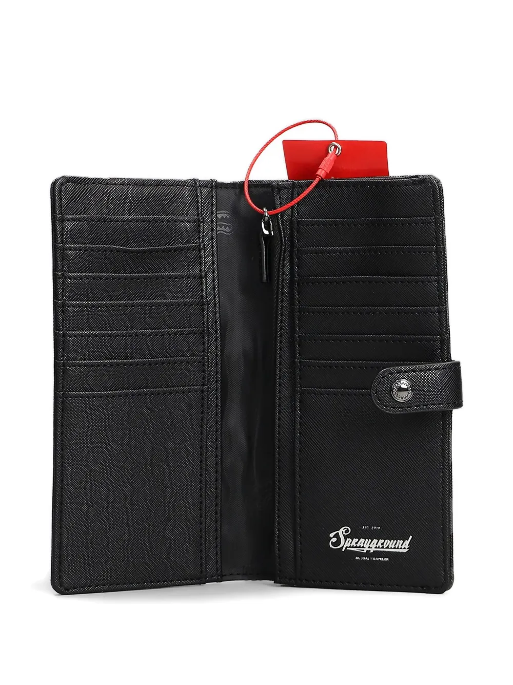 Sprayground Chequered Shark Wallet In Black