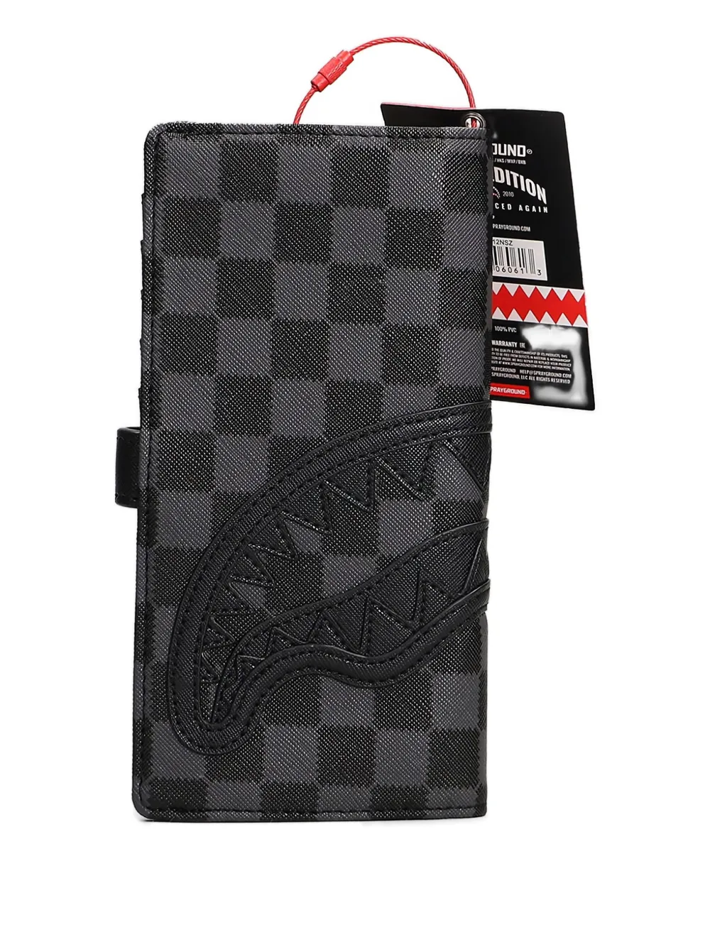 Sprayground Chequered Shark Wallet In Black