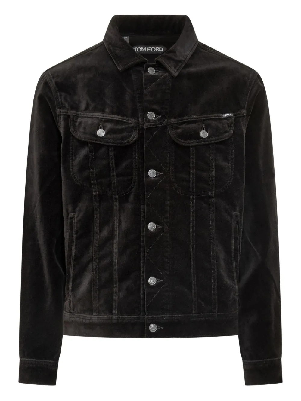 TOM FORD Icon ベルベット デニムジャケット - ブラック TOM FORD Icon ベルベット デニムジャケット - ブラック