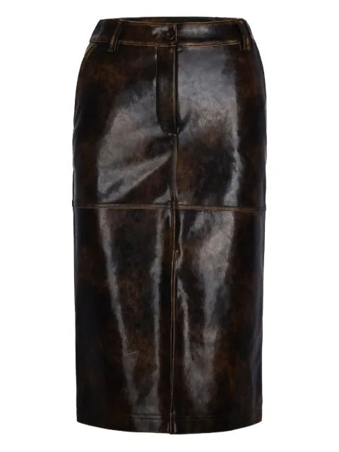 Patrizia Pepe leather-effect panelled midi skirt