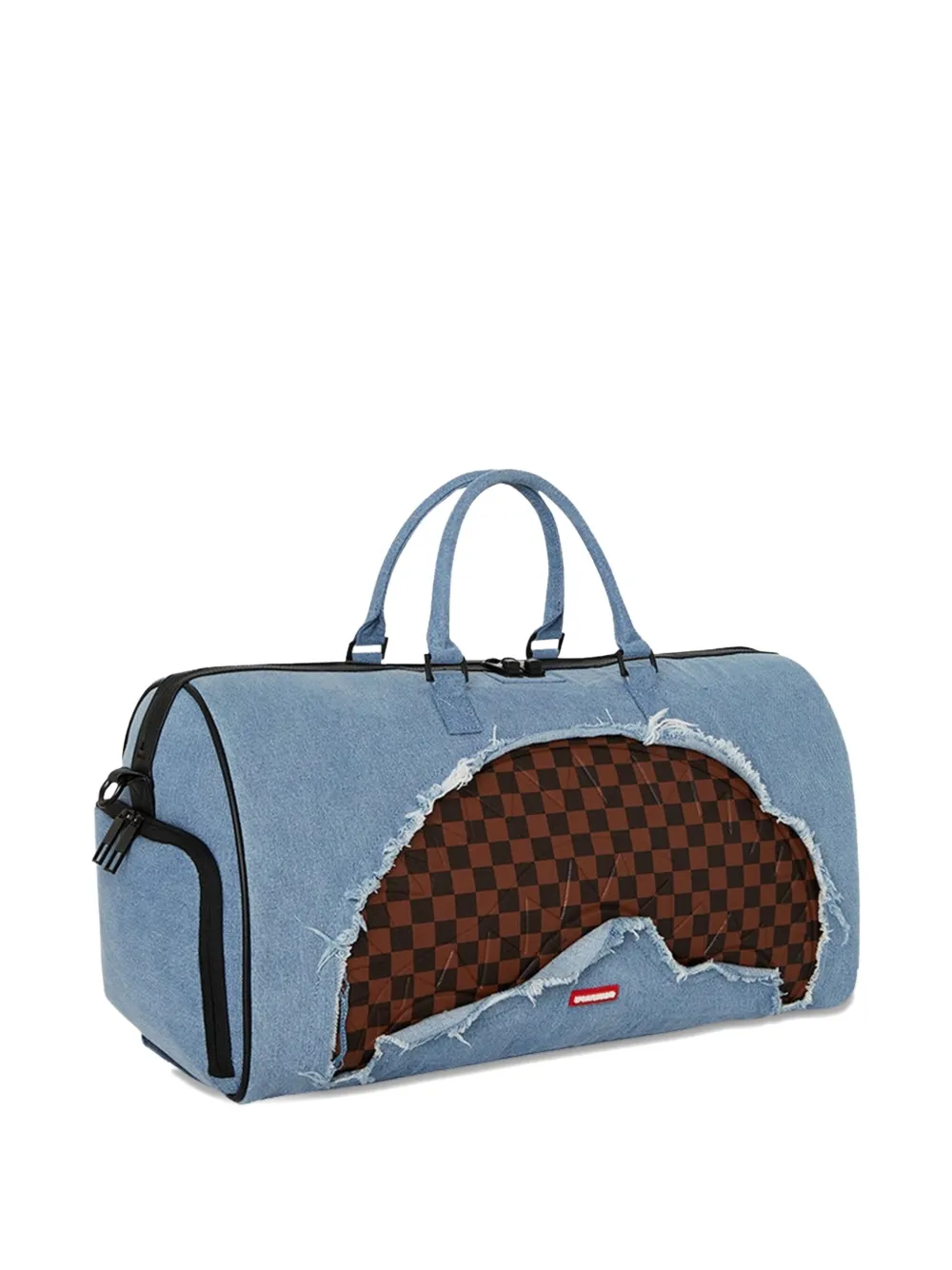 Sprayground check-panel denim shoulder bag | Blue | Image 1