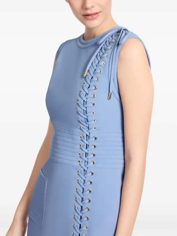 Elie Saab lace-up Mini Dress | Blue | FARFETCH GE