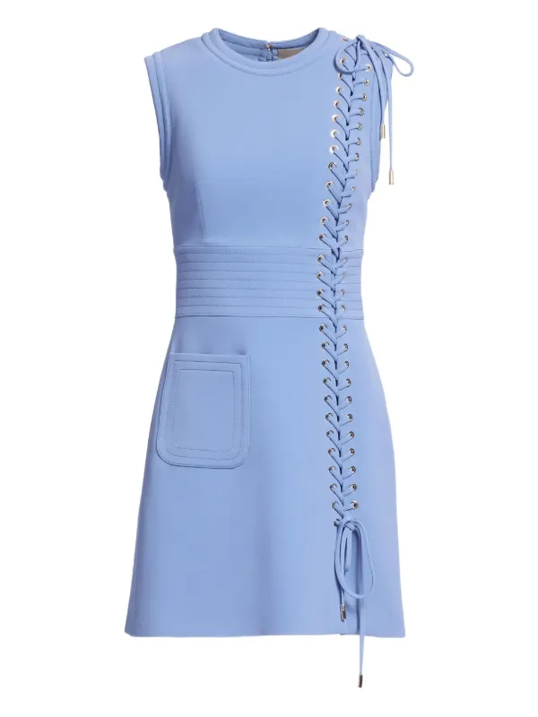 Elie Saab lace-up Mini Dress | Blue | FARFETCH GE Elie Saab lace-up Mini Dress | Blue | FARFETCH GE