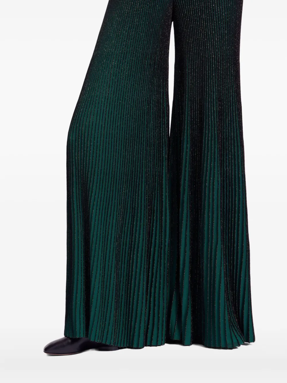 Elie Saab Metallic Trousers In Green