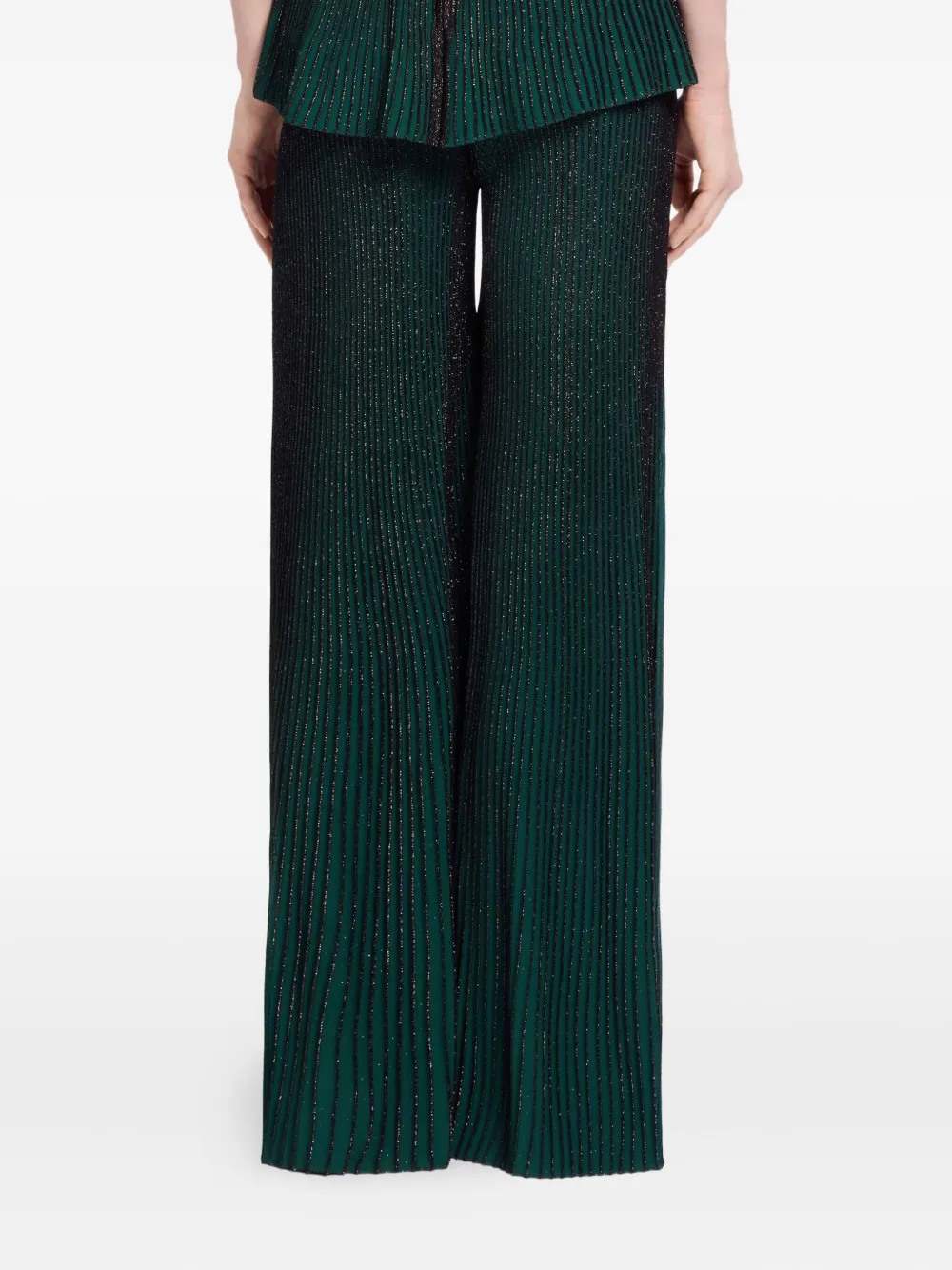 Elie Saab Metallic Trousers In Green