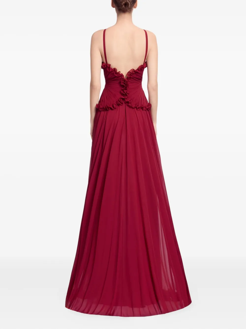 Elie Saab Zijden maxi-jurk Rood