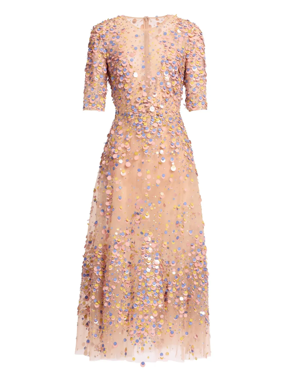 Elie Saab Sequin-embellished Mini Dress In Neutral