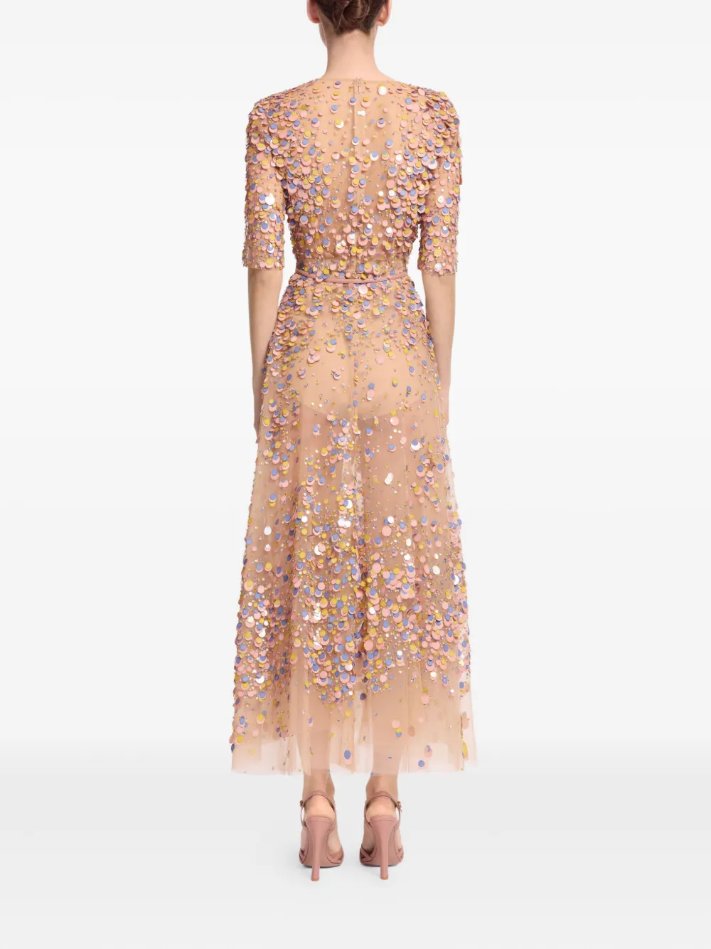 Elie Saab Mini-jurk verfraaid met pailletten Roze