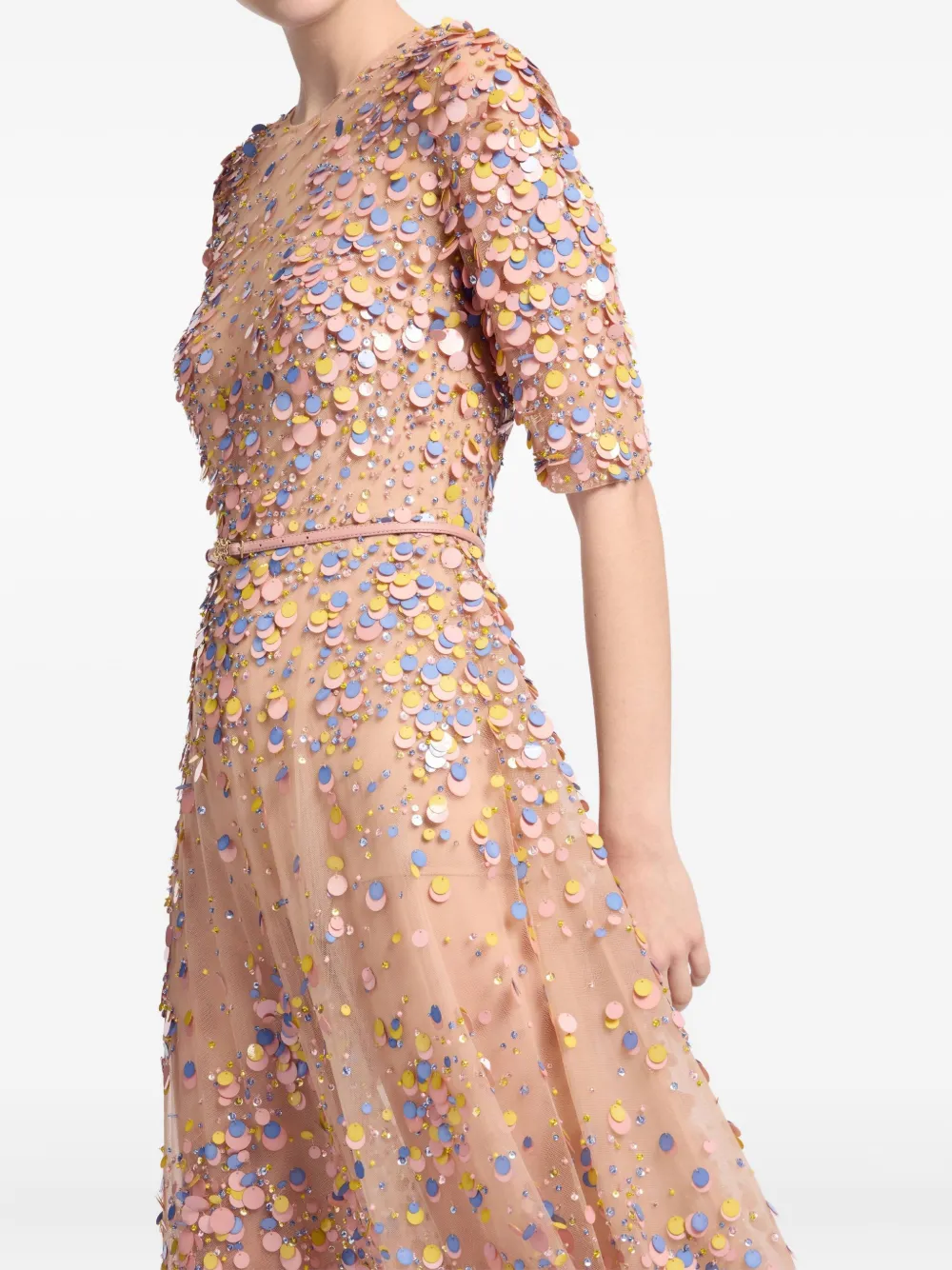 Elie Saab Mini-jurk verfraaid met pailletten Roze