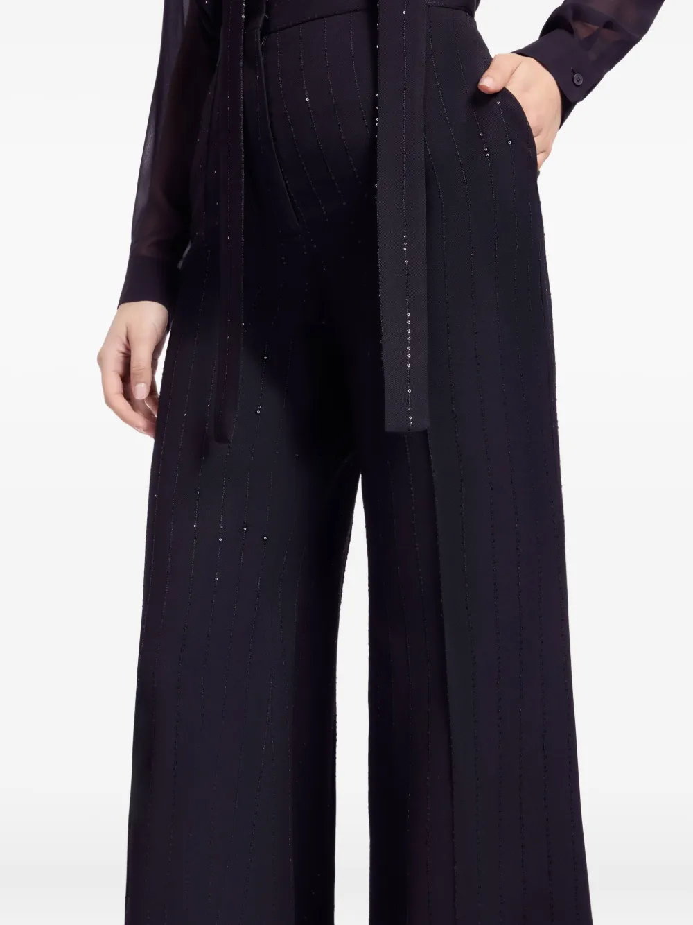 Elie Saab Broek met krijtstreep Zwart