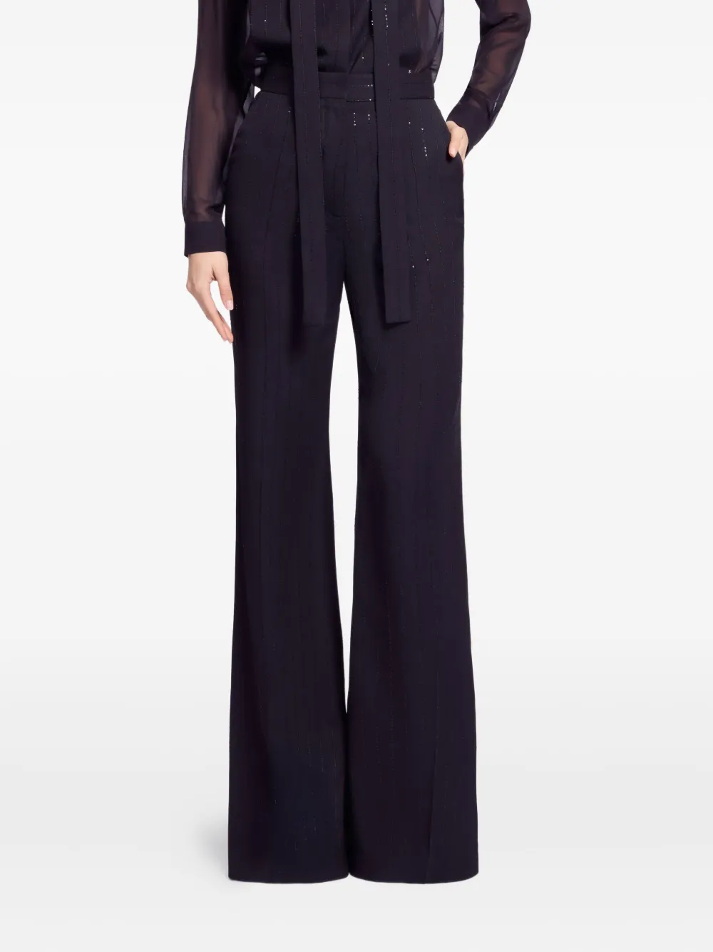 Elie Saab Broek met krijtstreep Zwart