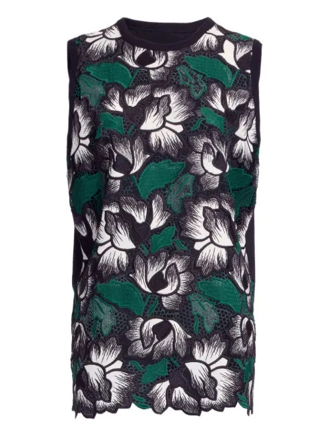 Elie Saab floral macramé top