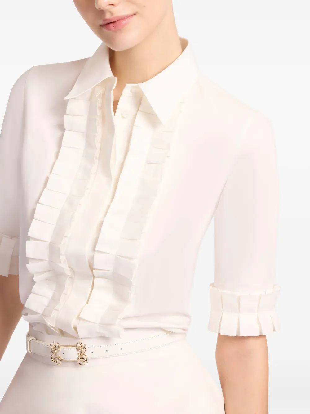 Elie Saab Geplooide blouse Beige