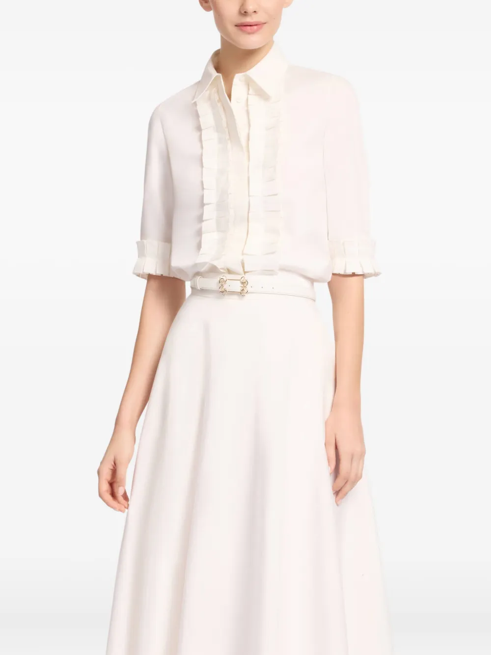 Elie Saab Geplooide blouse Beige