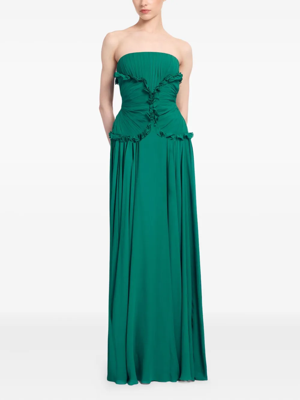 Elie Saab silk maxi dress - Groen