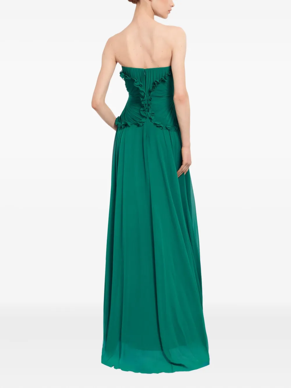 Elie Saab Zijden maxi-jurk Groen