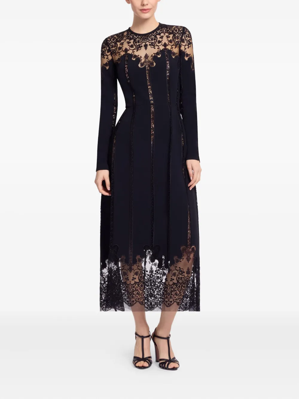 Elie Saab Cady Midi Dress In Black
