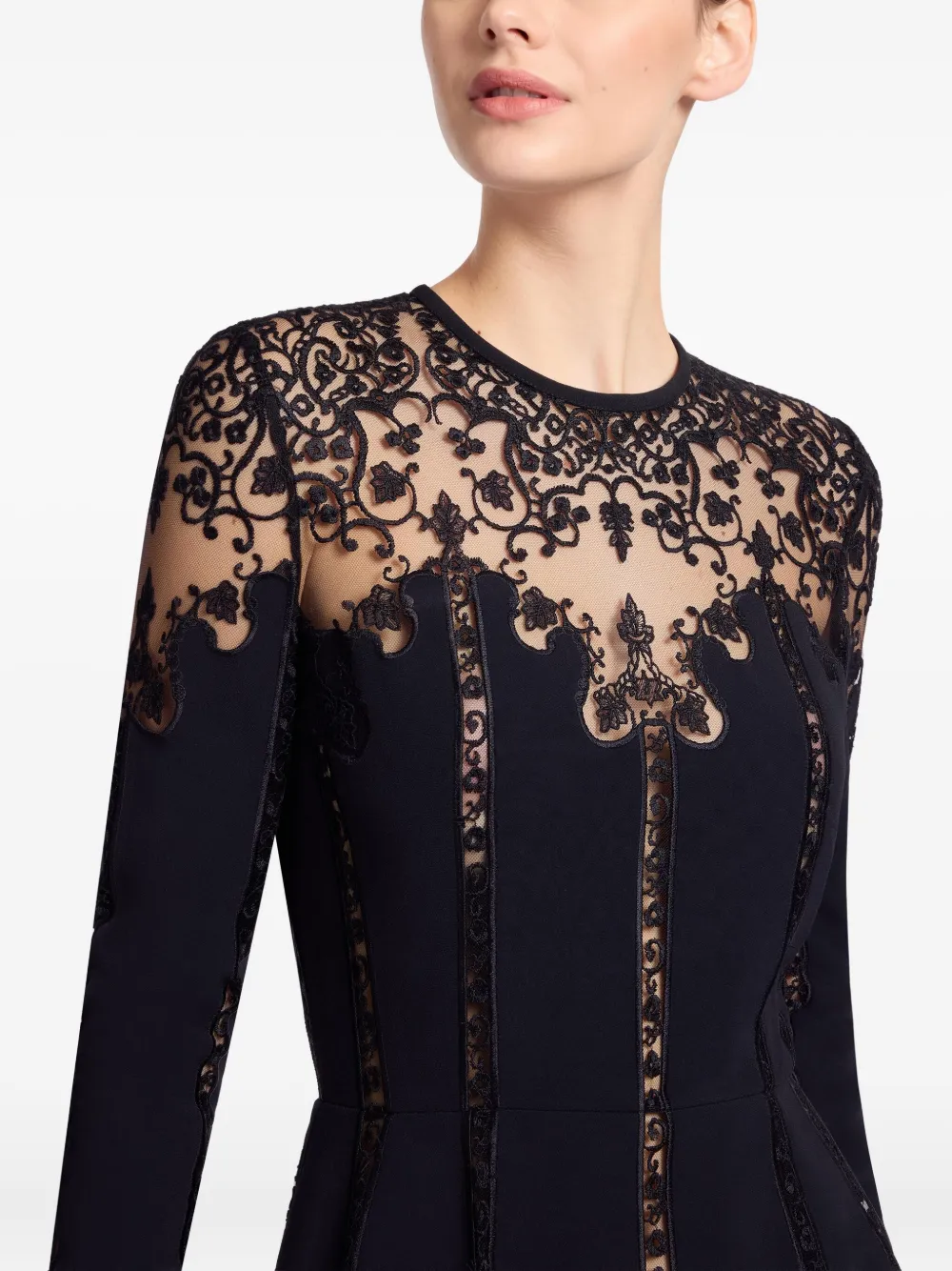  Elie Saab Robe Courte Cady - Noir 