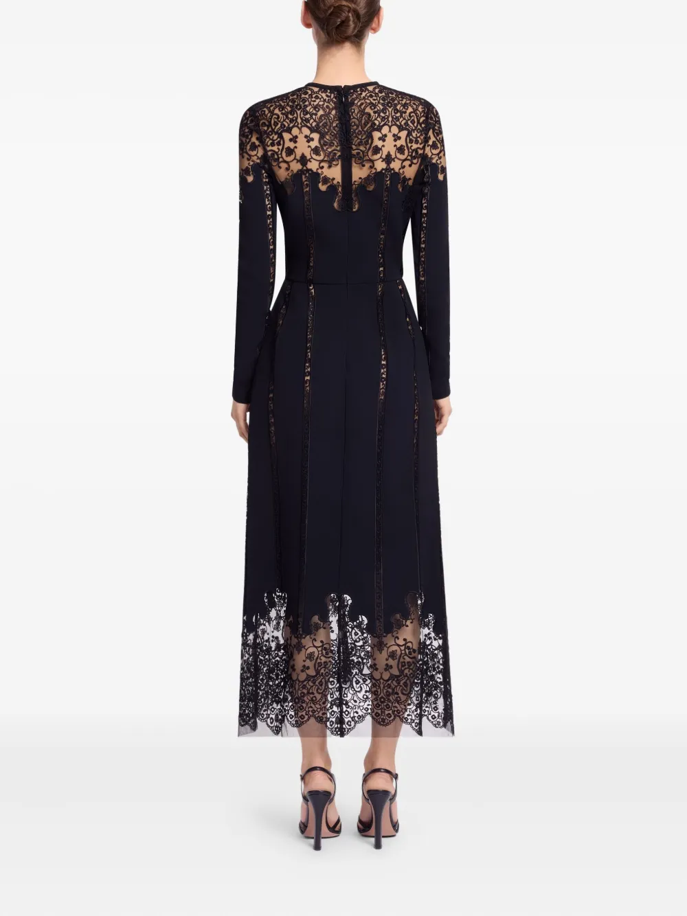 Elie Saab Cady midi dress - Zwart