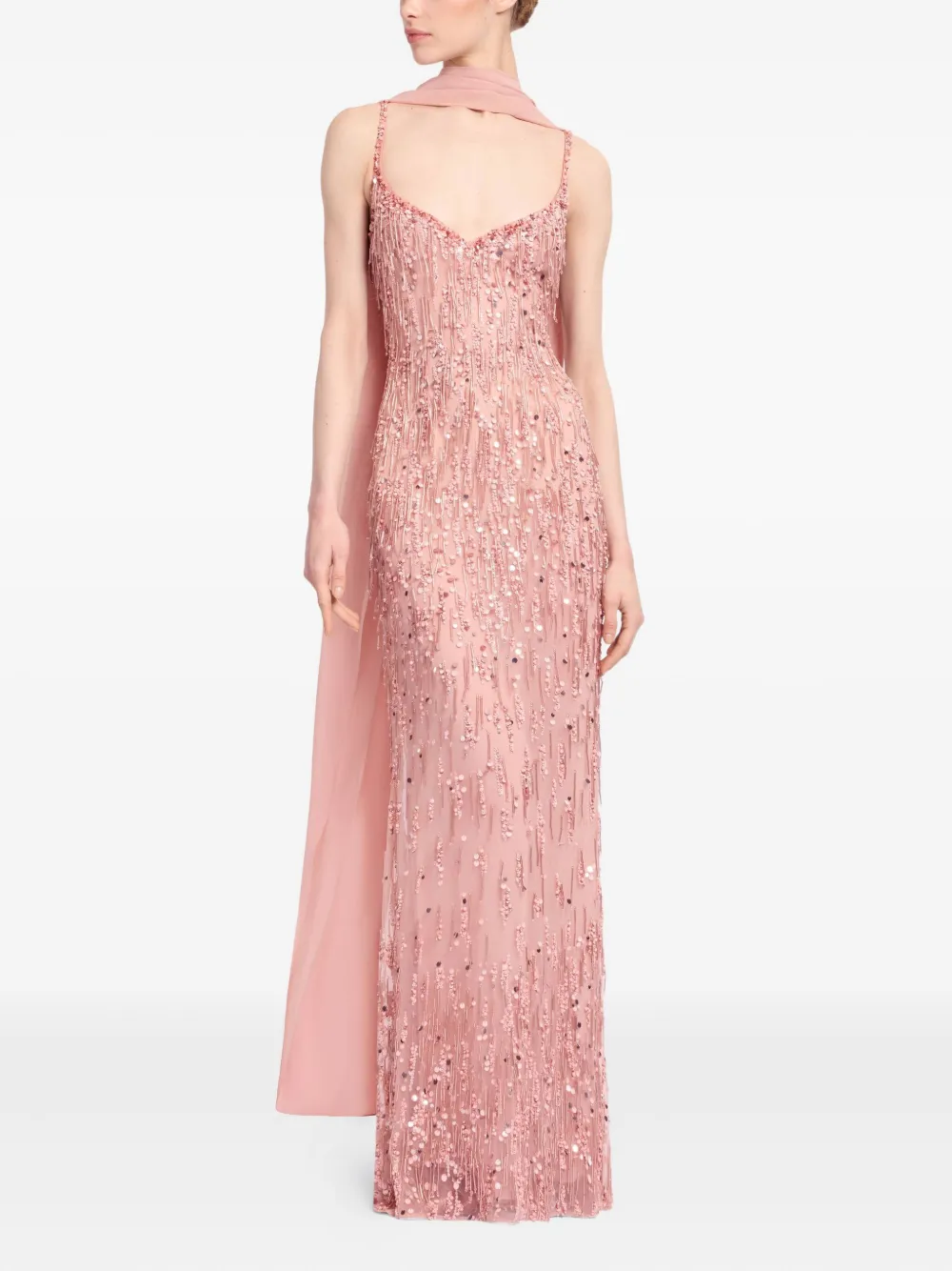 Elie Saab bead-embellished maxi dress - Roze