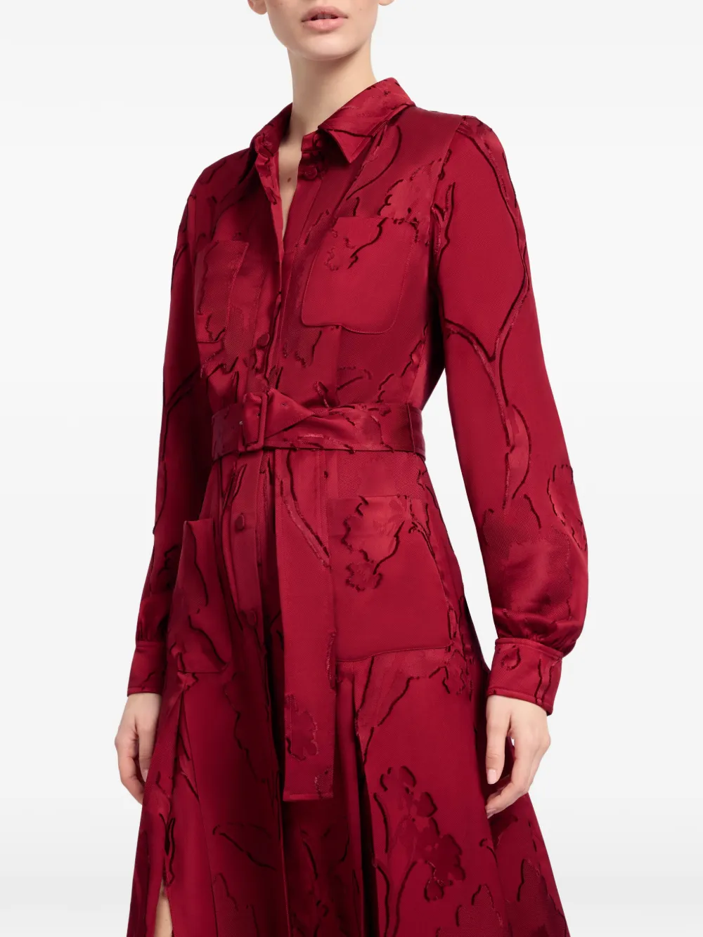 Elie Saab Blousejurk met ceintuur Rood