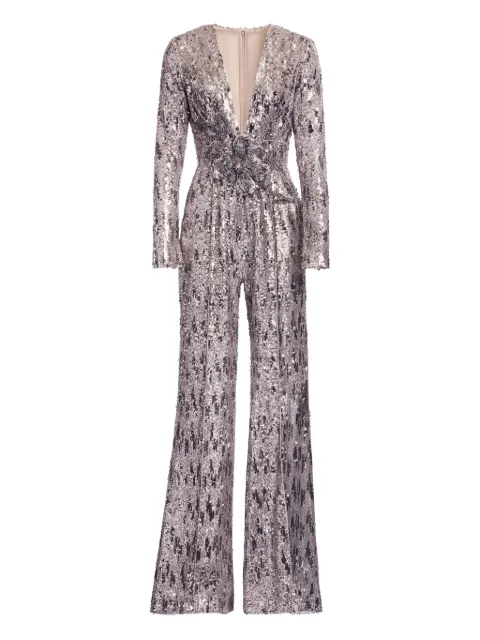 Elie Saab V-neck sequinned jumpsuit