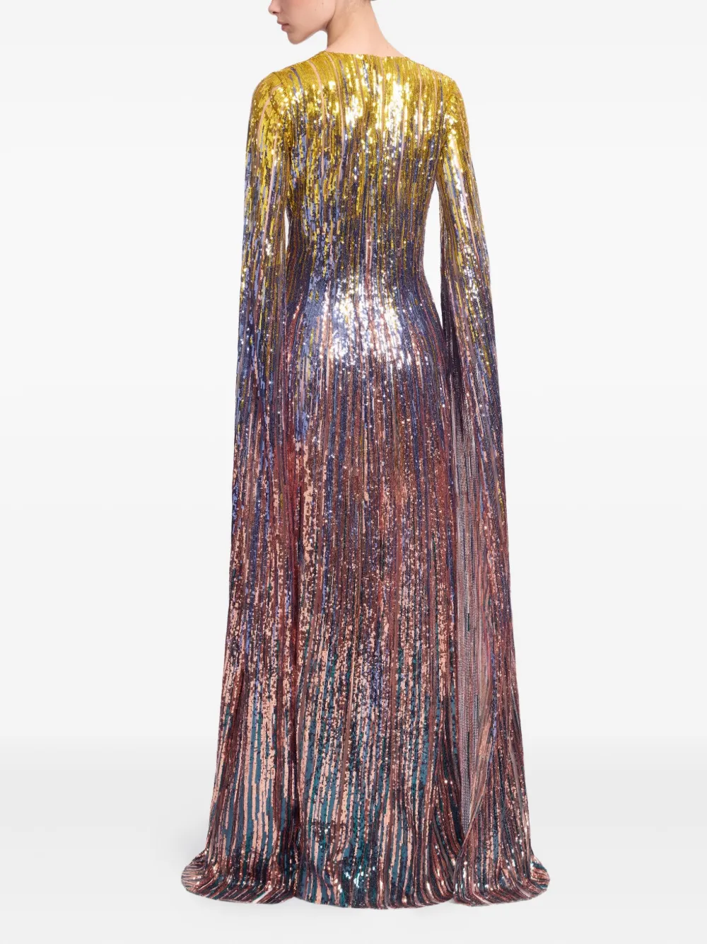 Elie Saab Maxi-jurk met pailletten Blauw