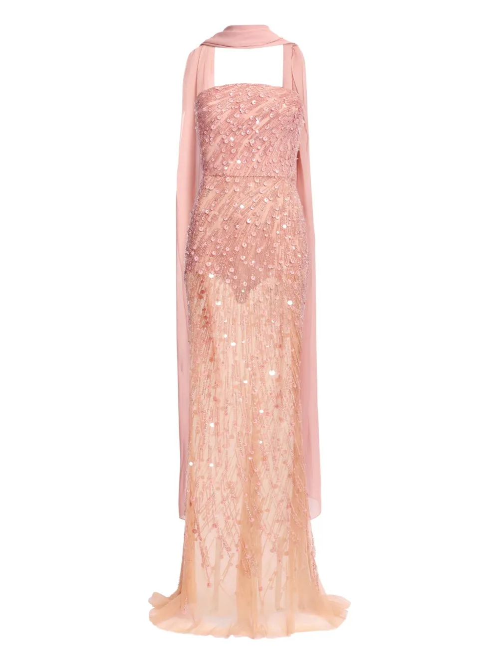 Elie Saab bead-embroidered strapless maxi dress - ピンク Elie Saab bead-embroidered strapless maxi dress - ピンク