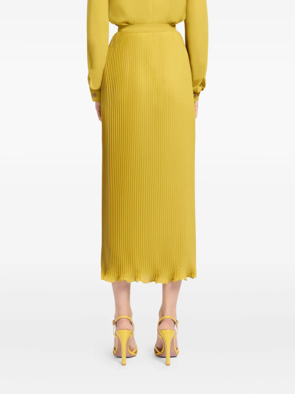 Elie Saab Chiffon plooirok Geel