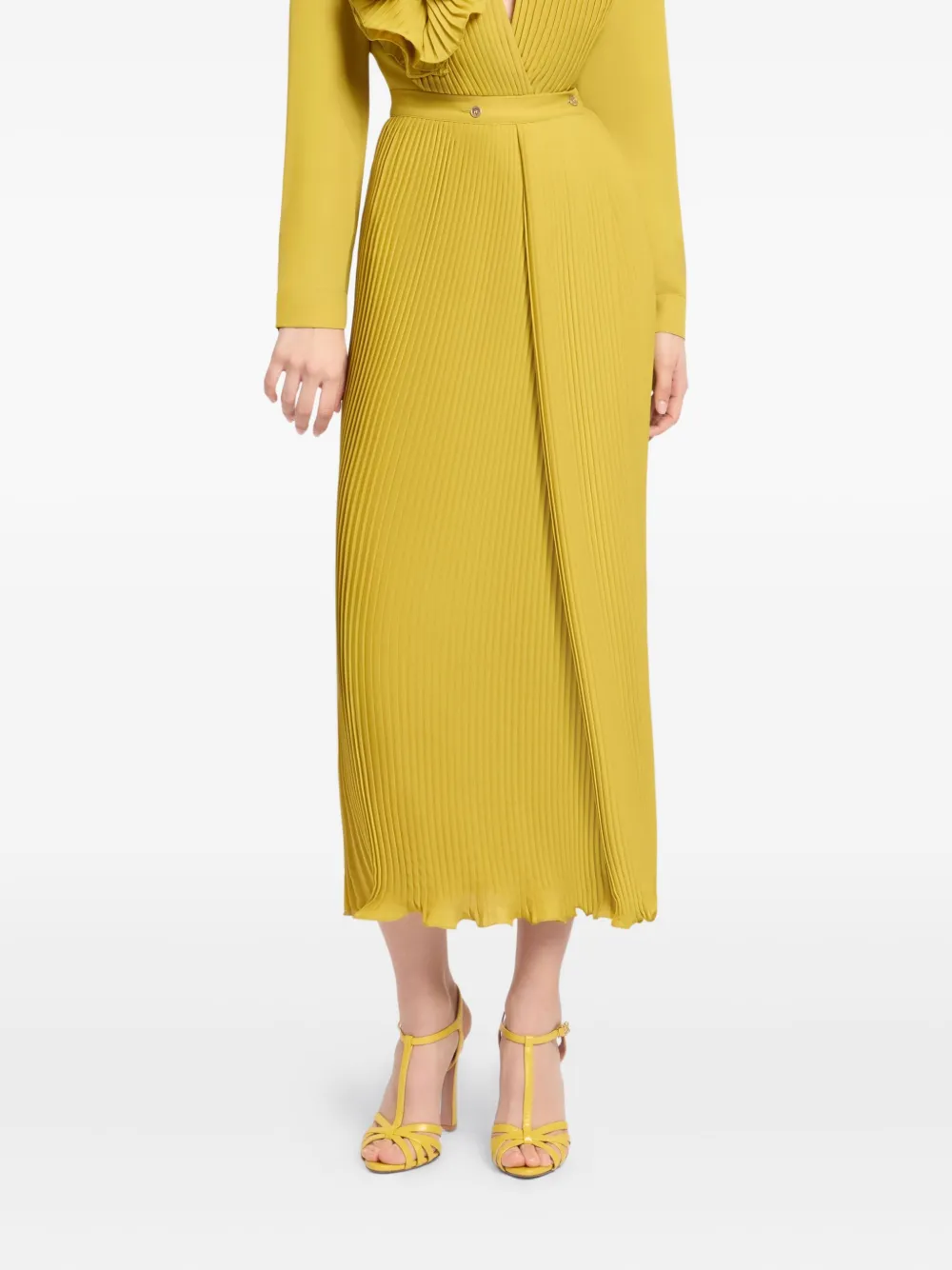 Elie Saab jupe mi-longue plissée | jaune | Image 1