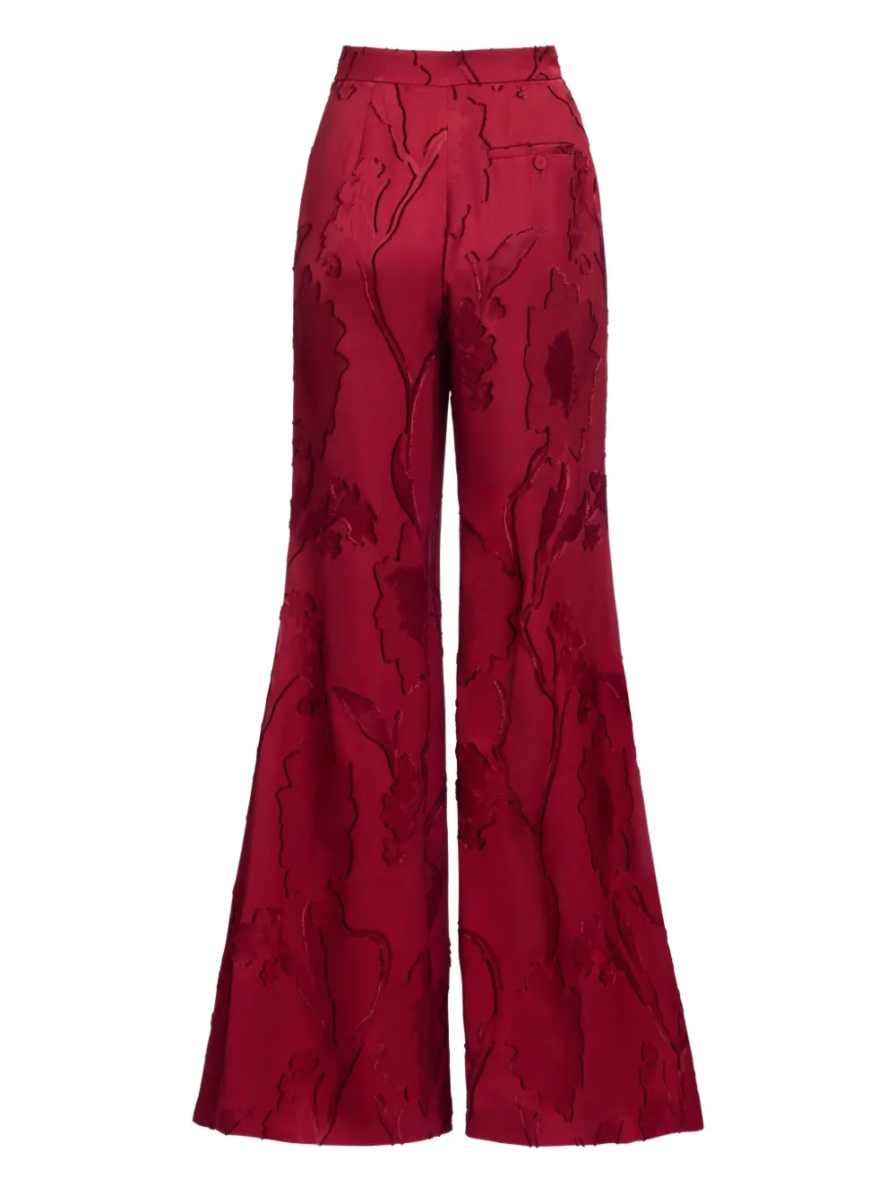  Elie Saab Pocket Jacquard Trousers - Red 