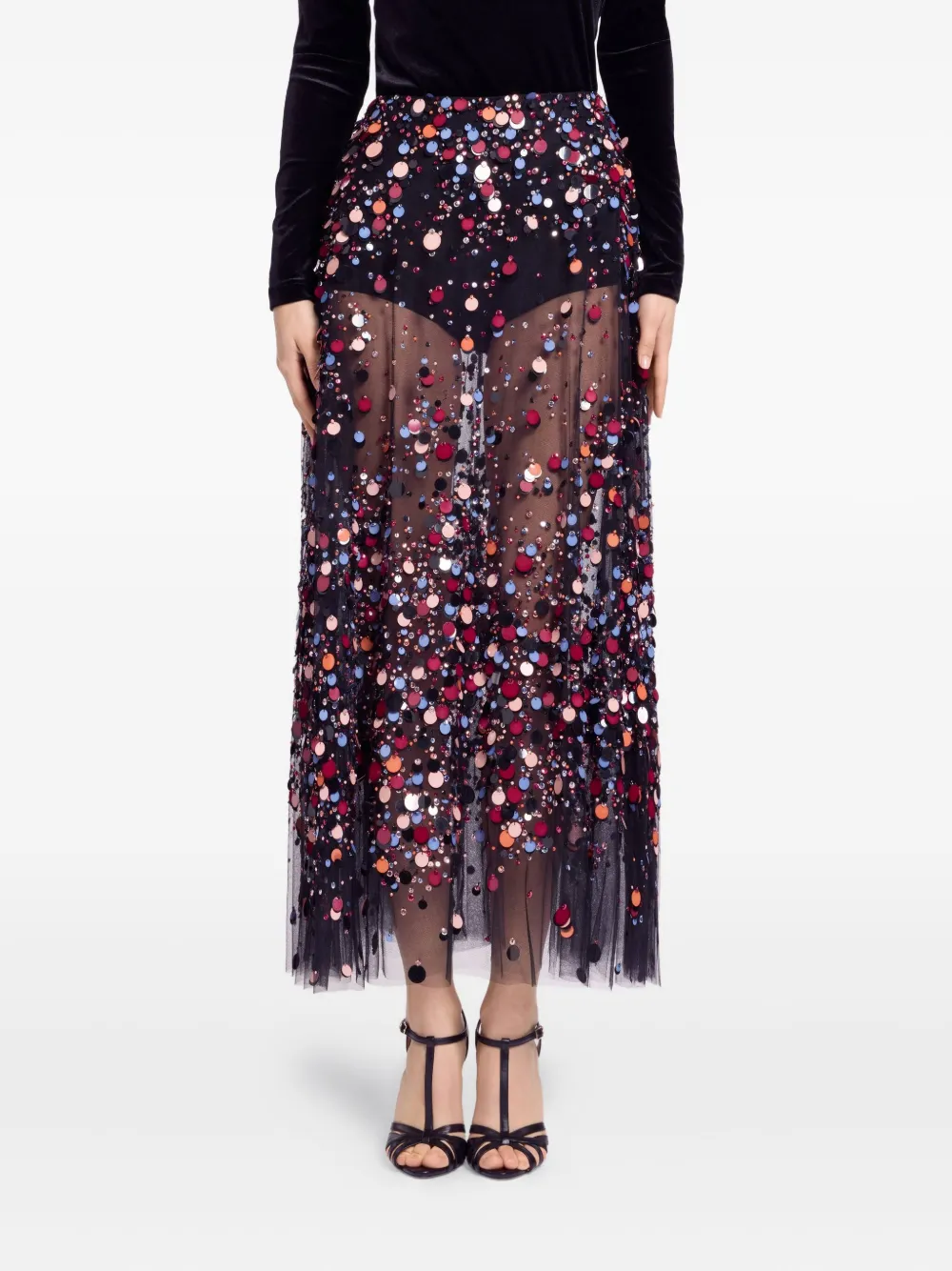Elie Saab Bead-embellished Skirt In Multi