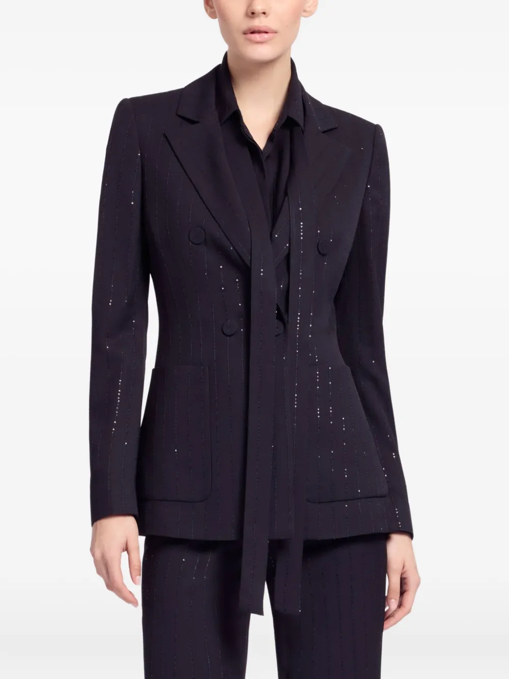 Elie Saab Pinstripe Blazer In Multi