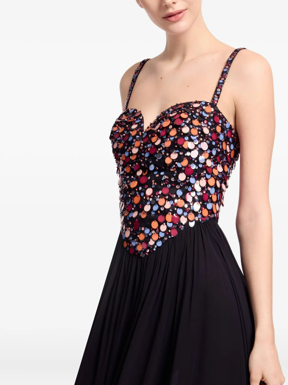 Elie Saab Sequin-embellished Maxi Dress In Brown