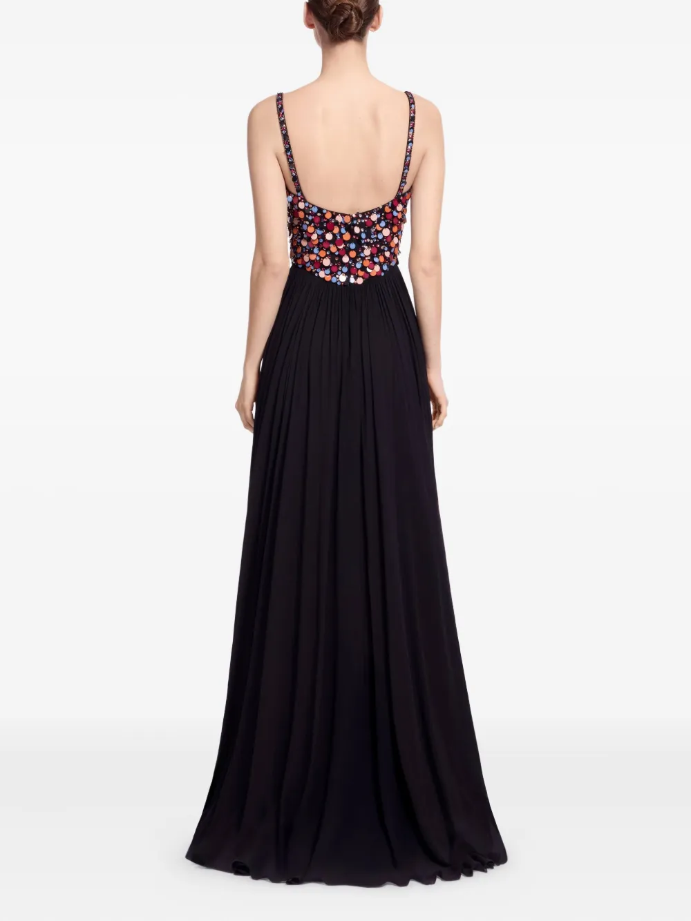 Elie Saab sequin-embellished maxi dress - Zwart