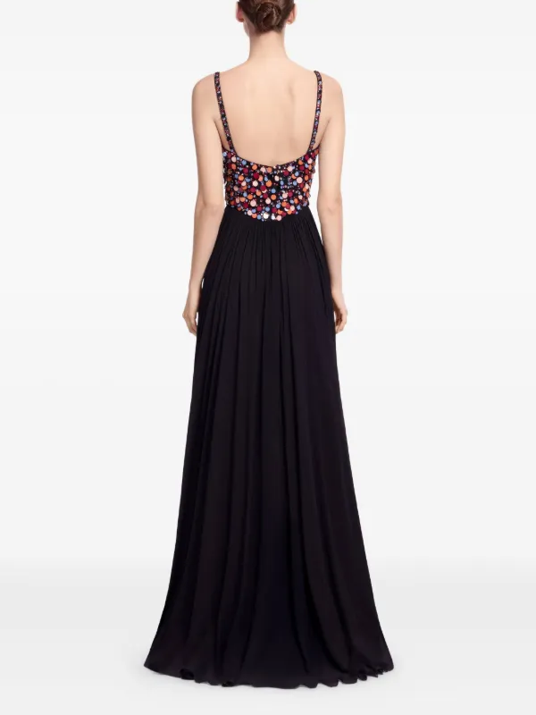 elie saab black dress Embroidered Velvet Long Dress, / 6 Look 23 exudes timeless elegance with a touch of drama Elie Saab Embroidered Tulle Dress