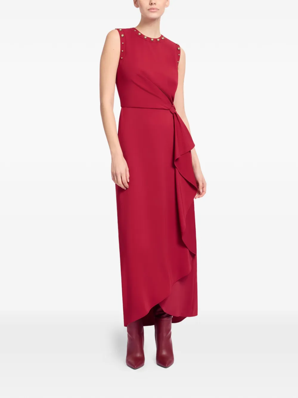 Elie Saab stud-embellished midi dress - Rood