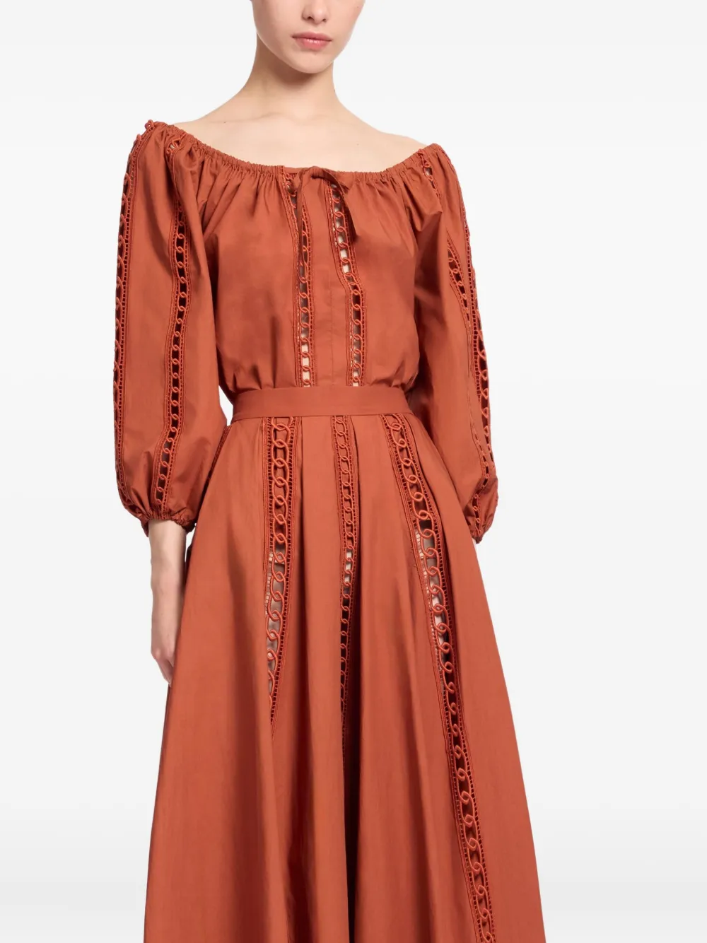 Elie Saab Blouse van biologische katoenblend Oranje